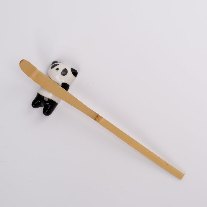 Joyscale Japanese Chashaku, Includes 1 * Matcha Scoops and 1 * Tea spoon holder, Matcha Spoon (Scoop), Brown Traditional Tea Bamboo Scoop for Matcha Tea and Coffee - Image 1